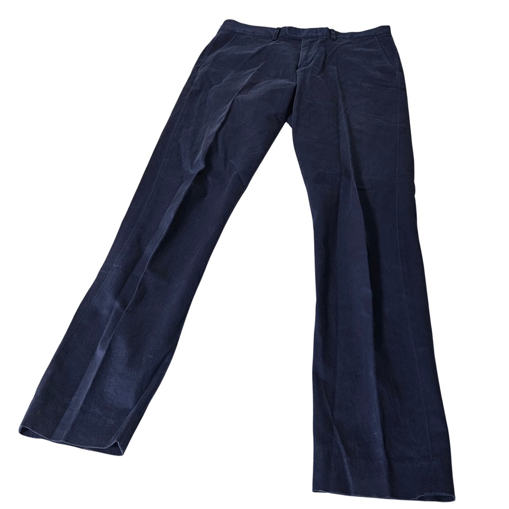 J.Crew Bowery Pants Men 32x33 Navy Blue‎ Excellent Slim Fit Chino Trousers